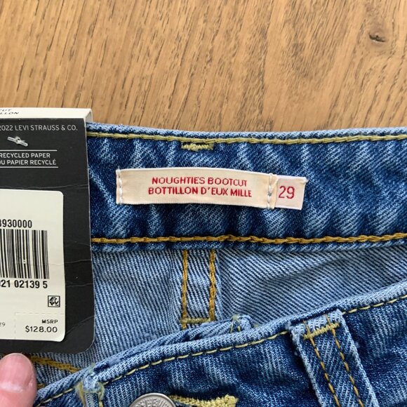 Women's LEVI'S Noughties Bootcut Jeans Medium Blue Denim Flared Y2K Size 29 30 - Picture 6 of 15